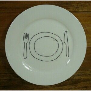 Hermetica Misdannat Paris Bone China 8" Plate Fork Knife Plate Pattern